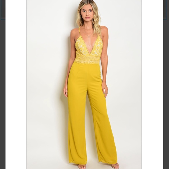 mustard color jumpsuit